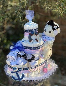 nautical diaper cake