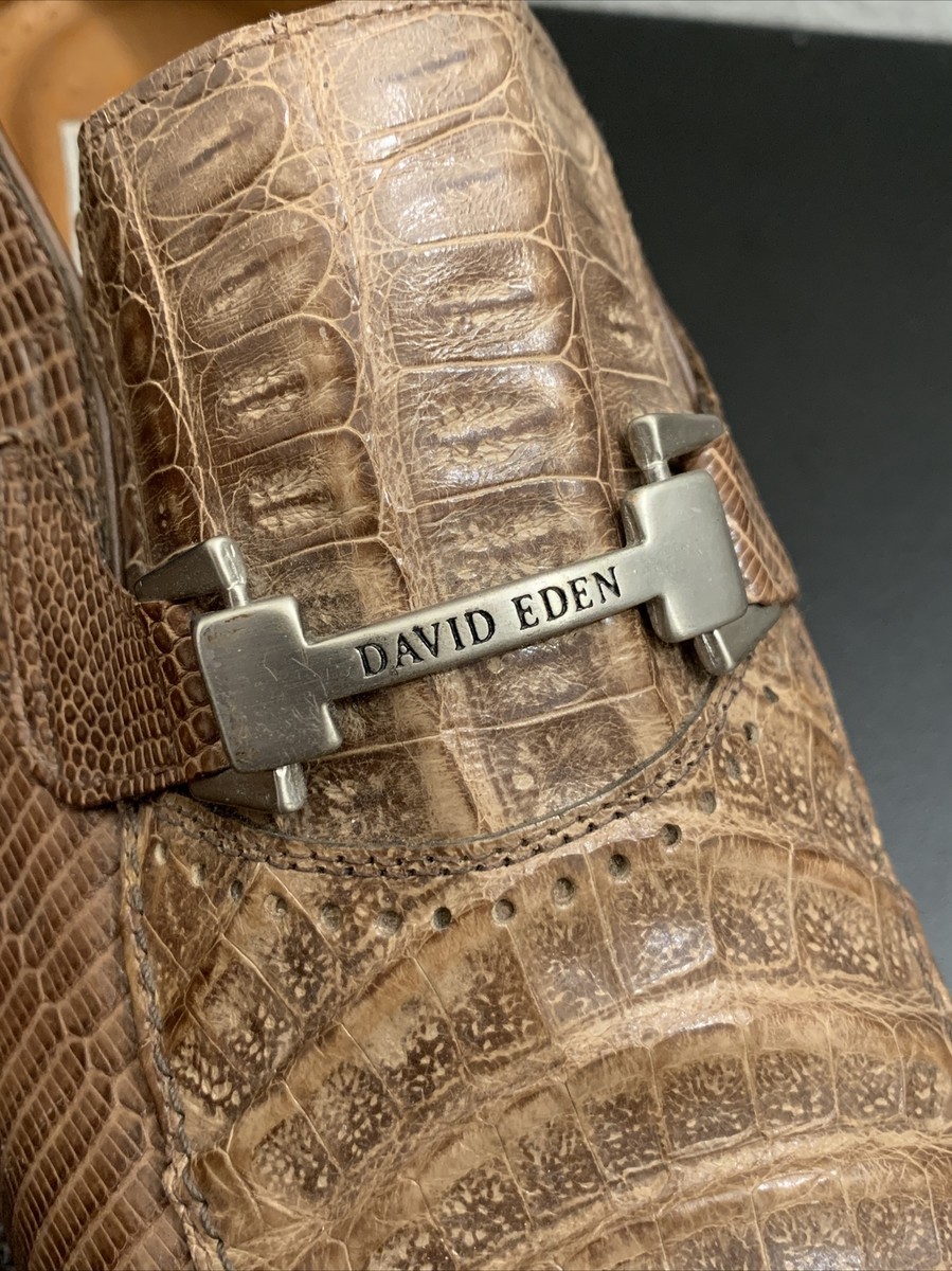 David Eden Geldof Brown Tan Crocodile Loafers Horsebit  display picture 3