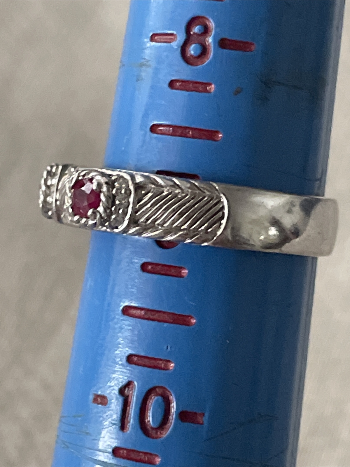 Judith Ripka Sterling Silver Stack Ring 3 Dark Re… - image 6