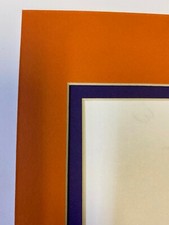 Picture Frame Double Mat 11x14 for 8.5 x11 photo Orange with purple Clemson