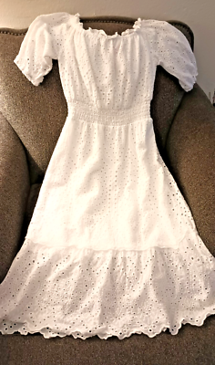 Betsey Johnson White Lace Midi Dress Cotton Eyelet Overlay Summer Beach Medium | eBay Betsey Johnson White Lace Midi Dress Cotton Eyelet Overlay Summer Beach Medium | eBay