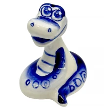 Gzhel Snake Symbol of the Year 2025 Ceramic Figurine for Good Luck Гжель Змея