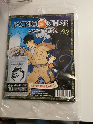 Jackie Chan Adventures Magazine Issue 42 & 43 Factory Sealed Mint Amulet & Cards
