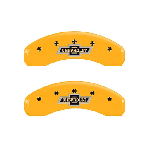 Cubiertas de pinza de freno MGP 2011-2019 "Chevrolet" Silverado 2500 HD delanteras traseras Ylw Foto 3 de 4