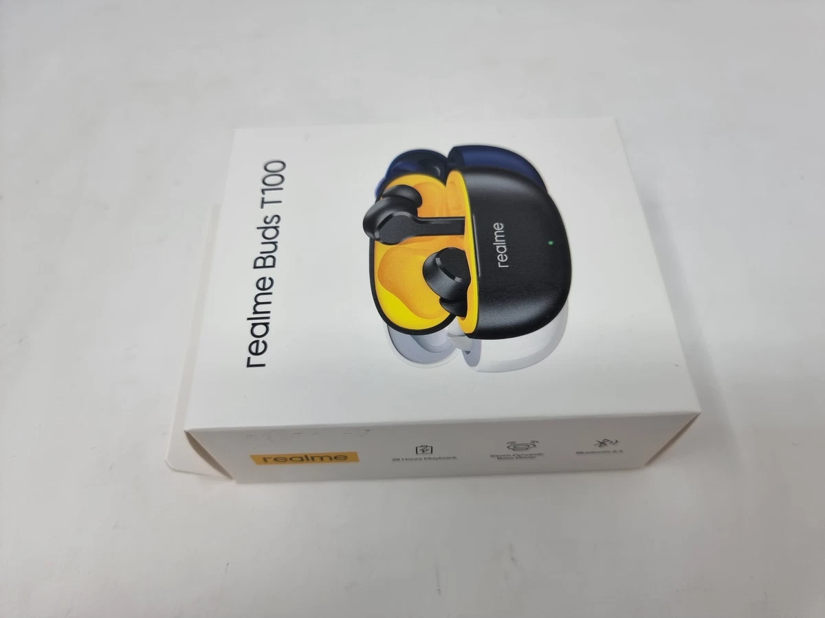 Realme Buds T100 RMA2109 Bluetooth Truly Wireless in Ear Earbuds Black