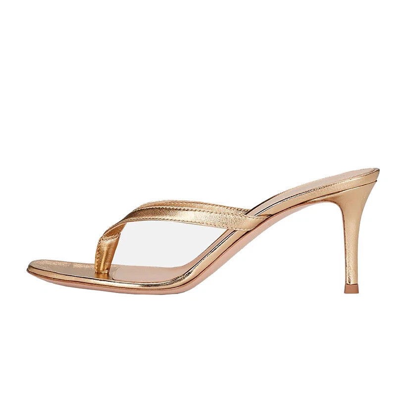 Zapatos para mujer Chanclas de gran tamaño Cuero Gatito Tacones Informales Sandalias de Verano Talla Foto 2 de 4