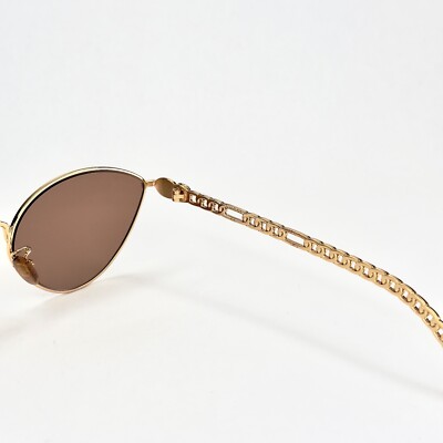 Gucci Chain 0977 Gold Brown Tiger Heart Detachable Charm