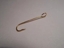 MUSTAD & SON #10 Fly Tying Hooks Goldplated X Long Shank Large Open Ring 32637