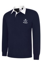 SCOTLAND THISTLE LONG SLEEVE NAVY RUGBY SHIRTS. 6 NATIONS RUGBY