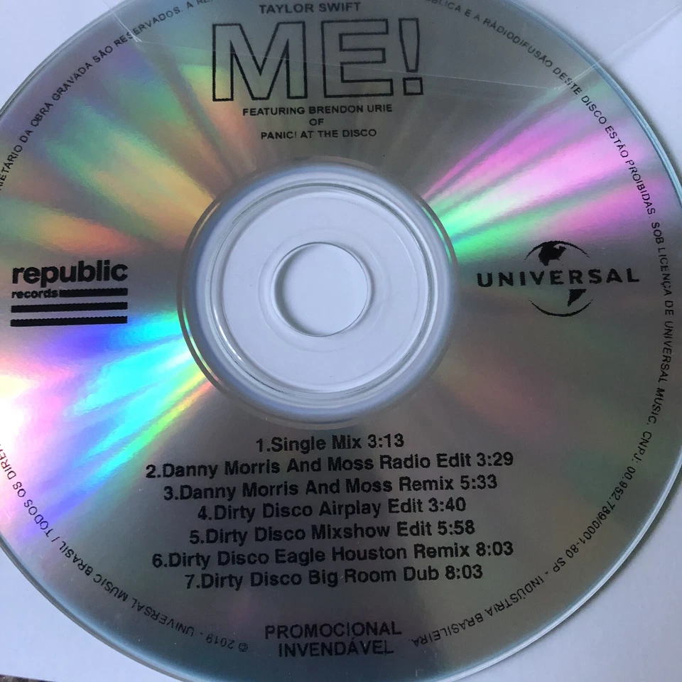 TAYLOR SWIFT & BRENDON URIE (PANIC AT THE DISCO) “ME!" 7 REMIX NEW PROMO CD - Image 2 of 2