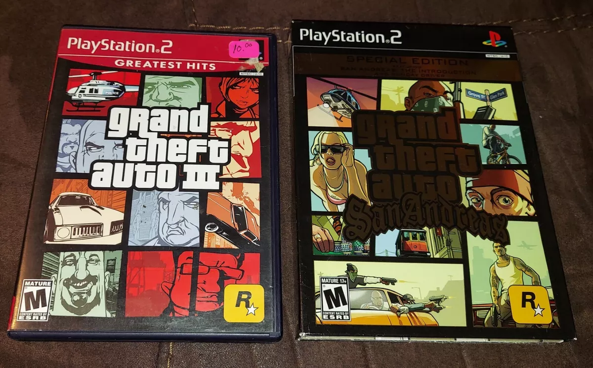 Grand Theft Auto III & GTA San Andreas PS2 PlayStation