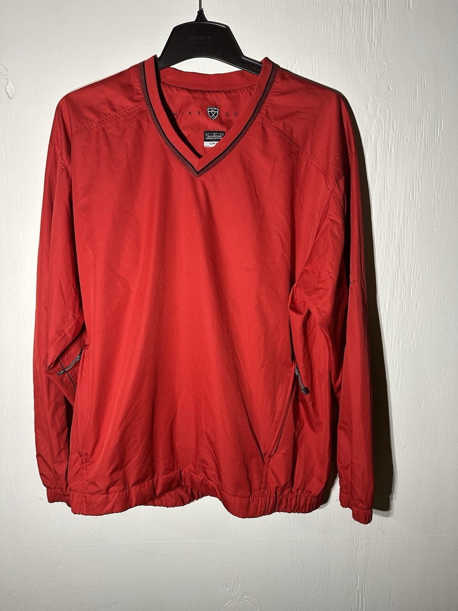 Men's Nike Golf Tiger Woods Clima-Fit V-Neck Pullover Jacket Red