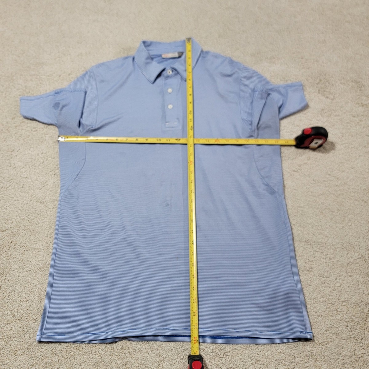 KJUS Shirt Adult 50 Blue Polo Soren Striped Short Sleeve Golf 