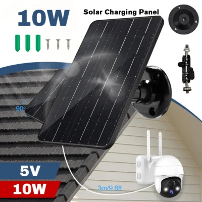 KEPEAK 10W Solar Panel USB C Power for Outdoor CCTV Camera Security Cam Battery Charger