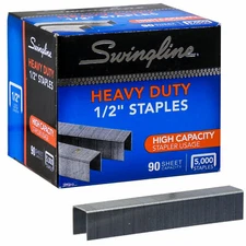 Swingline 79392 Heavy Duty 1/2" Staples, Box of 5000