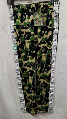A BATHING APE World Gone Mad BAPE CAMO LOGO SIDE TAPED PANTS BLACK