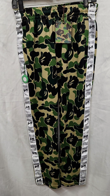 A BATHING APE World Gone Mad BAPE CAMO LOGO SIDE TAPED PANTS BLACK