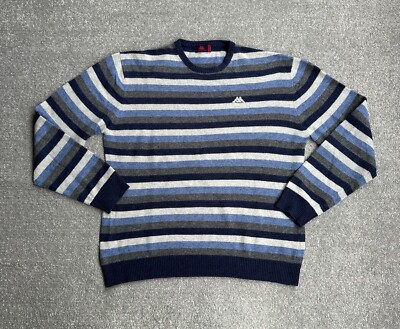 KAPPA Herren WOLLE Pullover Langarm Gr. 2XL Strickpullover 90er Logo 22504 Blau