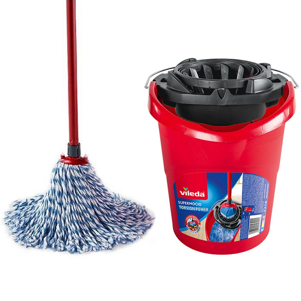 Vileda – Super-Easy Torsion Power Mop Bucket, Red