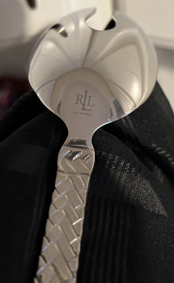 Ralph Lauren Flatware Equestrian Braid  Salad Serving Fork /Spoon - Image 4 of 4