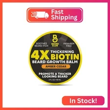 The Beard Club Biotin Beard Balm for Men - Beard Growth Shea Butter with Castor 