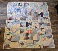 Vintage Handmade Patchwork Quilt Bedspread 66x68 MASSACHUSETTS ESTATE