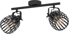 Image of Eglo Ceiling Light Fixture Girona, 2-Flame Swivel Spots Ceiling lamp, Black and