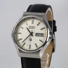 Vintage Seiko Quartz 0843-8040 Men's Watch Day Date 36mm White Dial