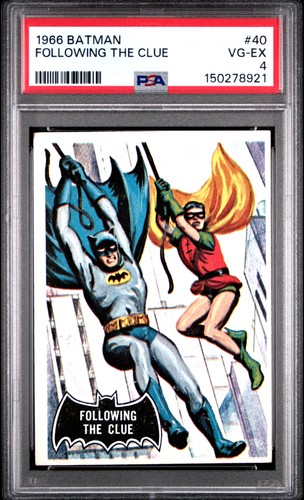 1966 Topps Batman Black Bat #40 Following the Clue — PSA 4
