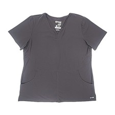 Grey's Anatomy Scrub Top Edge Barco Sz Large Short Sleeve V-Neck Gray Stretch