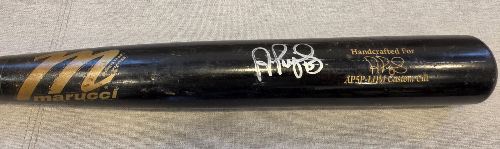 2016 Albert Pujols Signed Autographed Auto Game Used GU Marucci Bat PSA LOA JSA view 3