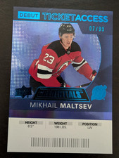 2021-22 Upper Deck Credentials Debut Ticket Access Blue /99 Mikhail Maltsev