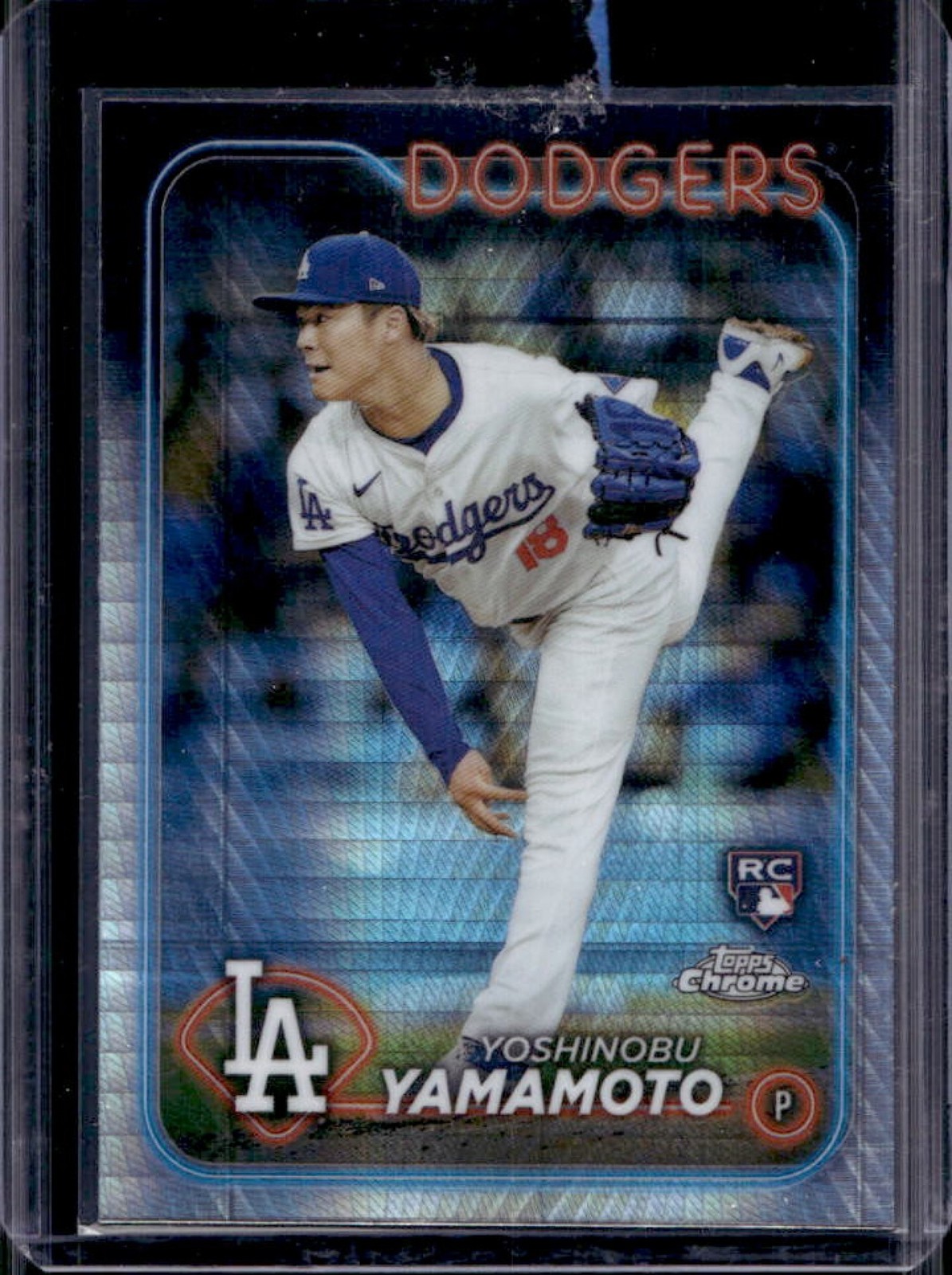 2024 Topps Chrome Yoshinobu Yamamoto RC Prism Refractor Rookie #18 Dodgers