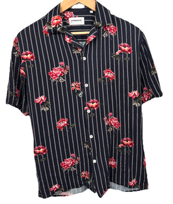 Lindbergh White Men's Size Small Slim Fit Shirt Floral Print 100% Viscose-00187