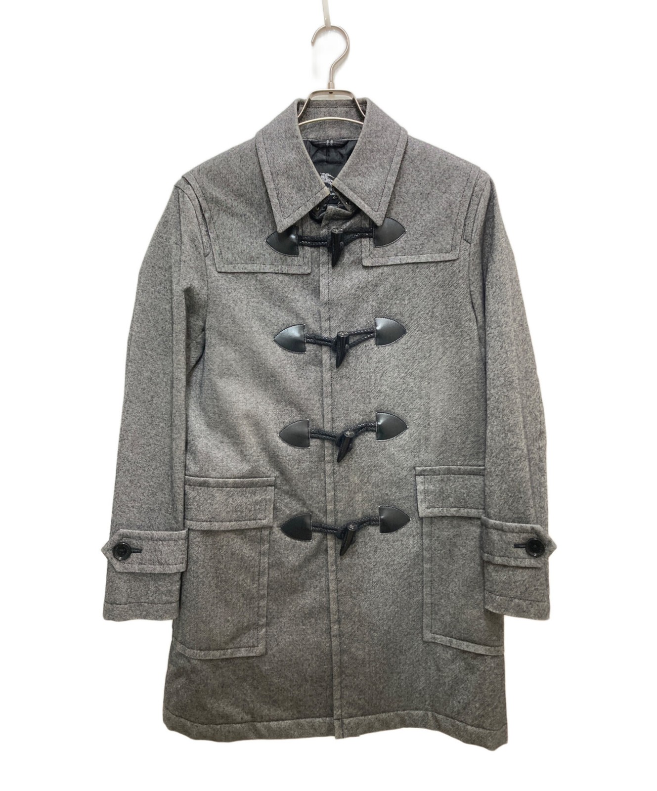 BURBERRY BLACK LABEL Duffle Coat M Size Gray D1B02-405-08 From Japan
