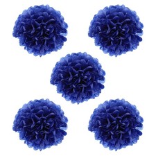 5Pcs 8" Tissue Pom Poms Paper Flowers Ball Party Wedding Decor Navy Blue