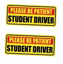 2 Pack Non-Magnetic Removable Vinyl Student Driver Sticker 10.5x4 inch,