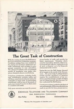 Magazine Ad - 1919 - AT&T / Bell System - Task of Construction