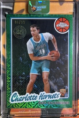 25/26 Topps Chrome Basketball; Ryan Kalkbrenner RC 45 Anniversary Green Mojo /99