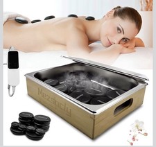 Prof Home Spa Hot Stone Massage Heater Kit Bamboo Tray Digital Temp Controller