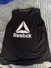 Reebok black tank top #fitness #gymwear