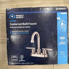 Project Source Larton Brushed Nickel Centerset Bathroom Faucet Drain