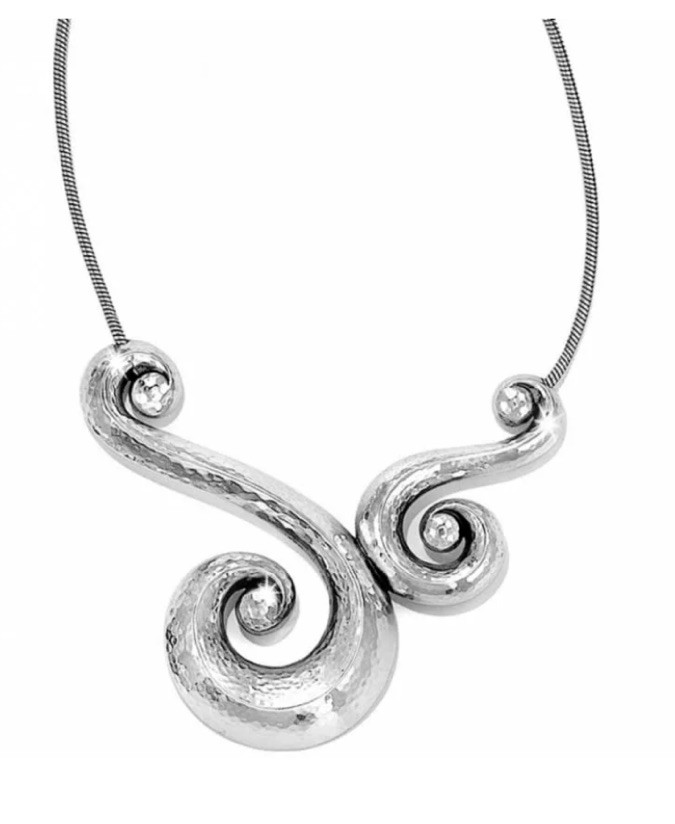 Brighton Large Scroll Silver Retired Pendant Neck… - image 1