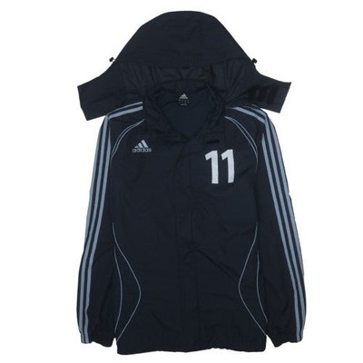 Adidas Herren Schwarz L Kapuze Wasserdicht Sport Regen Jacke Hessen 11