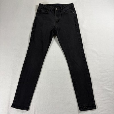 Just USA Womens Skinny Jeans Black Size 9 26x27 Mid Rise Stretch Denim USA Made