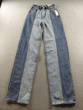 PacSun Women's Jeans Blue Size 22 Two Tone 90"s Boyfriend High Rise 32.5" Denim