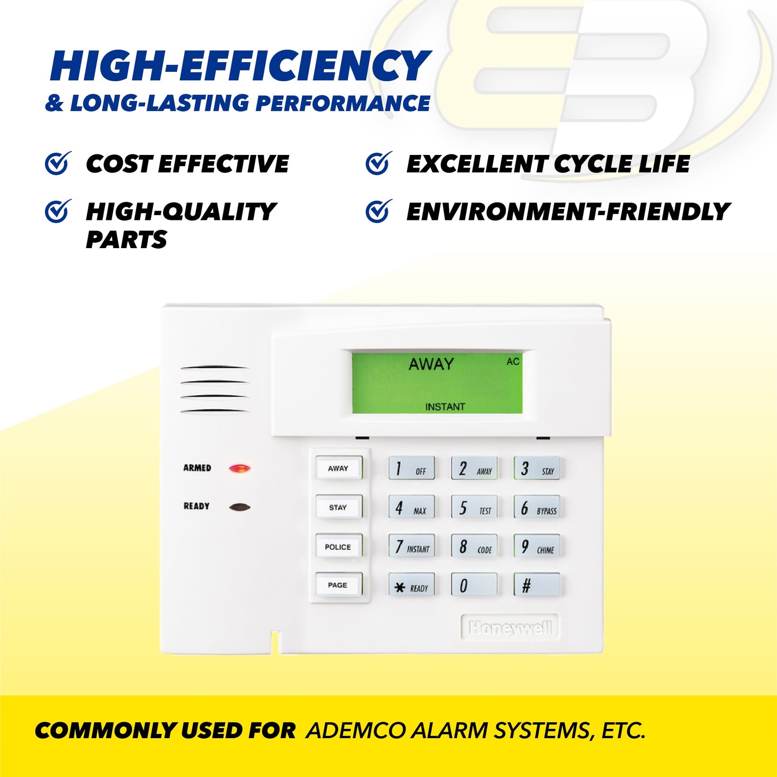 10PC 7.2V Batteries ADEMCO Security Alarm Systems LYNXR L3000 L5000 L5200 L7000