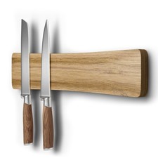 Magnetic Knife Holder for Wall, 10" Acacia Wood Knife Magnetic Strip No Drill...