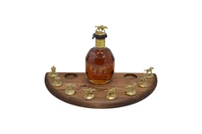 Blanton's Bourbon Cork Display Half Moon Shape With Light and Glass Holders
