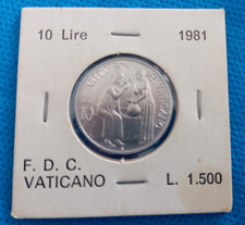 Moneta 10 LIRE Anno 1981 Città del VATICANO Collezione PAPA Wojtyla G. Paolo II